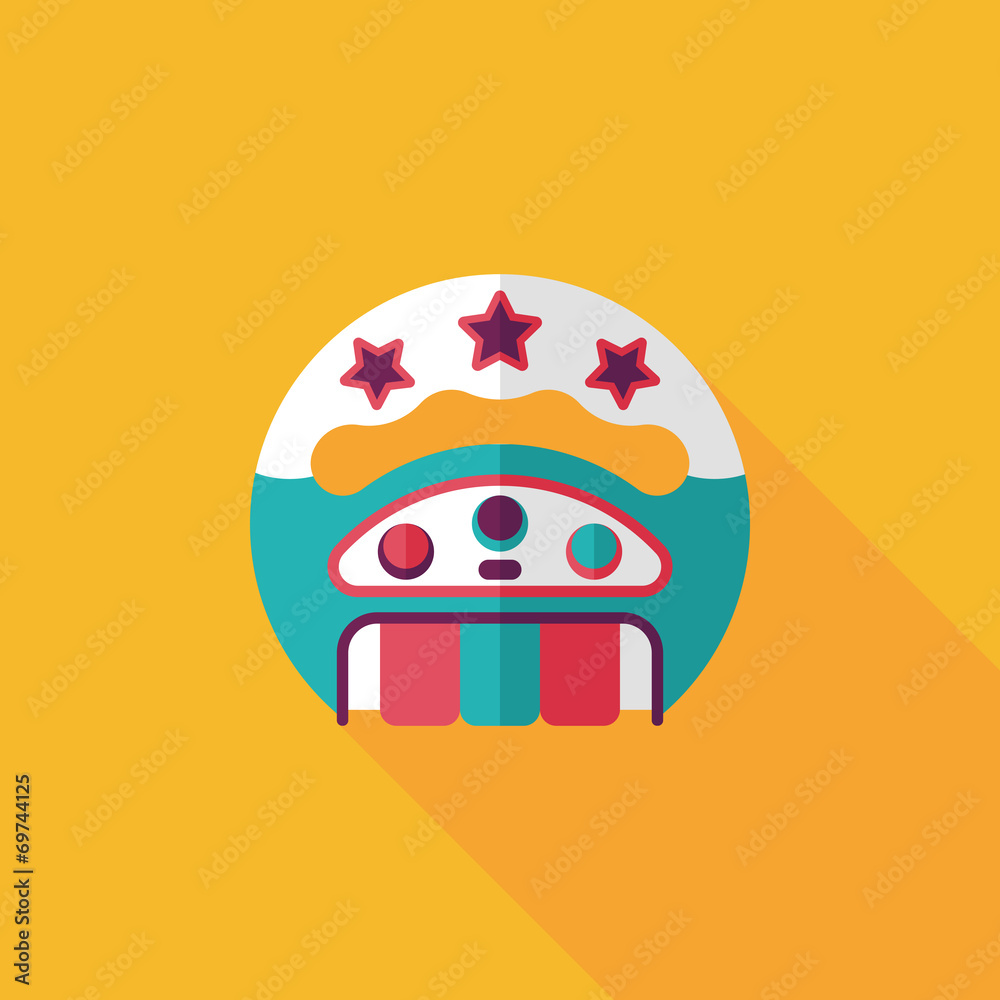 baby rattle flat icon with long shadow,EPS 10 baby rattle flat icon with long shadow,EPS 10