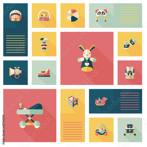 baby flat ui bakcground set