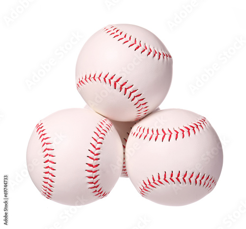 Baseball. Balls isolated on white, with clipping path © Guzel Studio