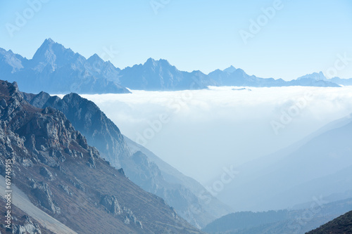 Mountains clouds