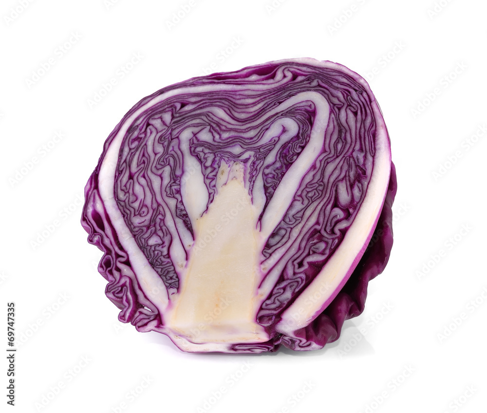 Obraz premium sliced red cabbage isolated on white