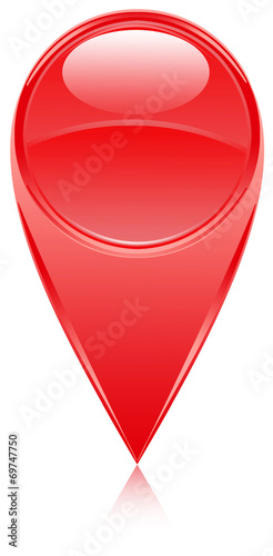 icône bouton rouge épingle pointe marqueur carte photo