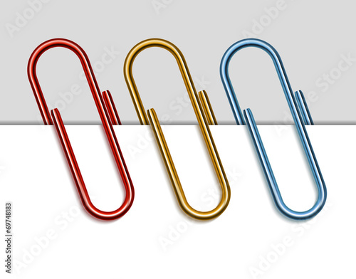 Set of colored paper clips