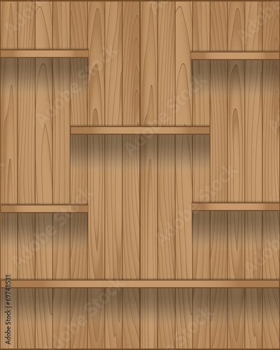 Empty wood shelf