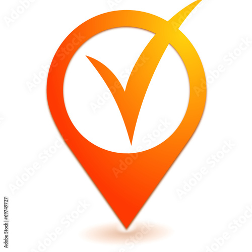 valider sur symbole localisation orange