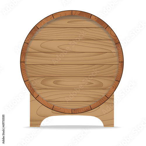 Wooden barrel on white ,Vector illustration