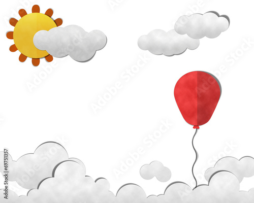 Balloon in Sky, Paper Art