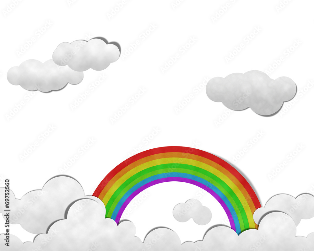 Rainbow in sky, Paper art