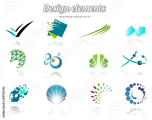 Colorful design set of icons, isolated, vector illustration