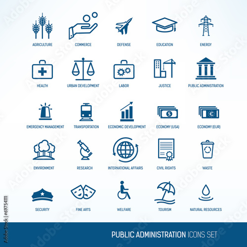 Public administration icons