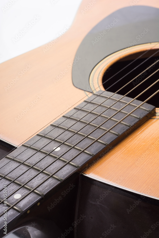 Fototapeta premium acoustic guitar isolated on a white background