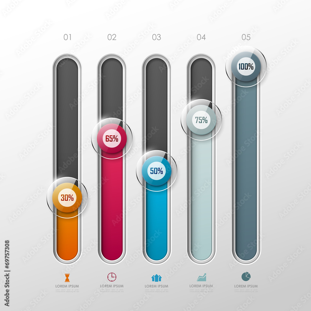 Vector chart template in modern style