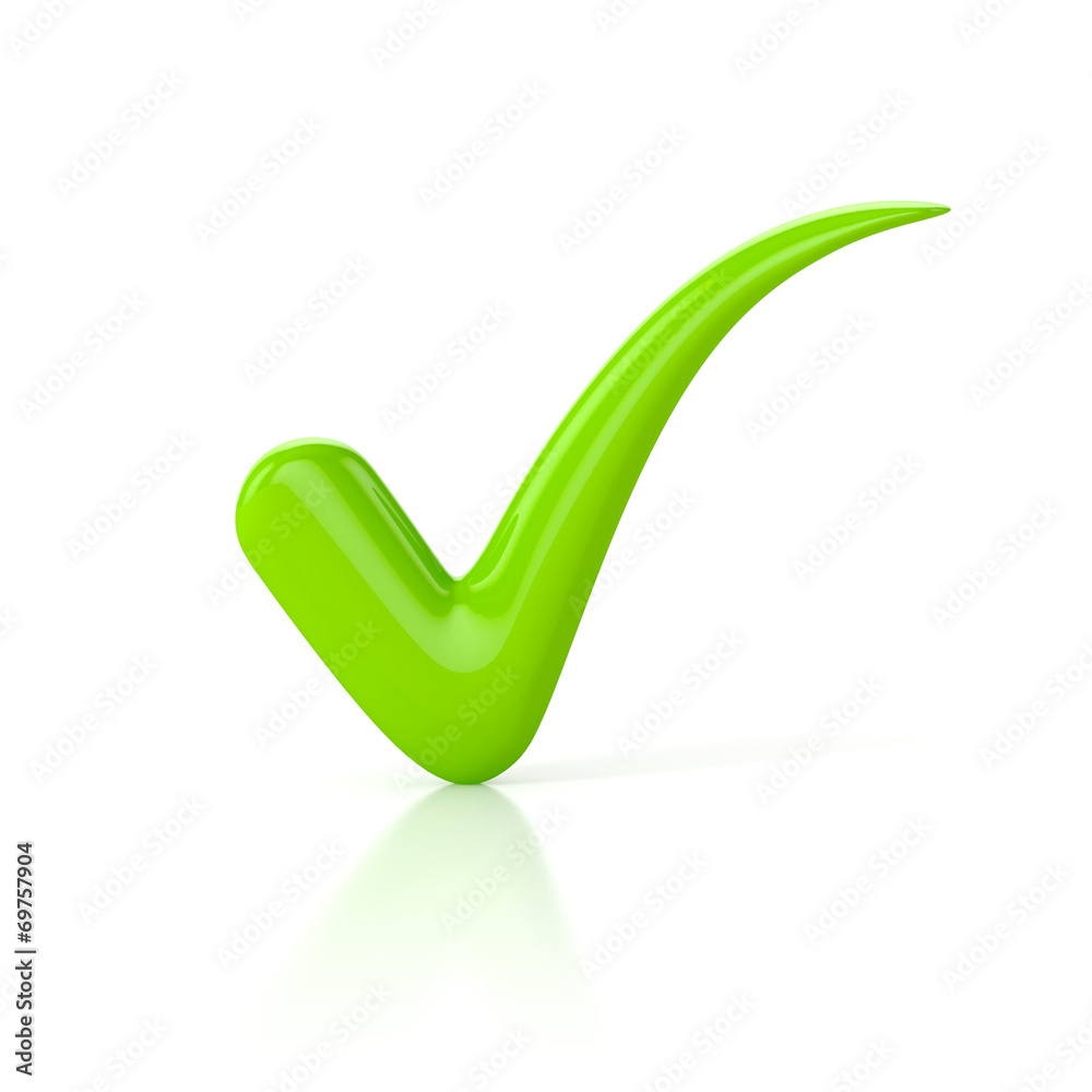 green check mark. 3d illustration green check mark. 3d illustration