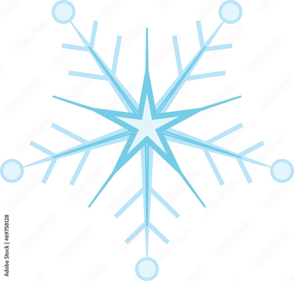 Digitally generated blue snow flake Digitally generated blue snow flake