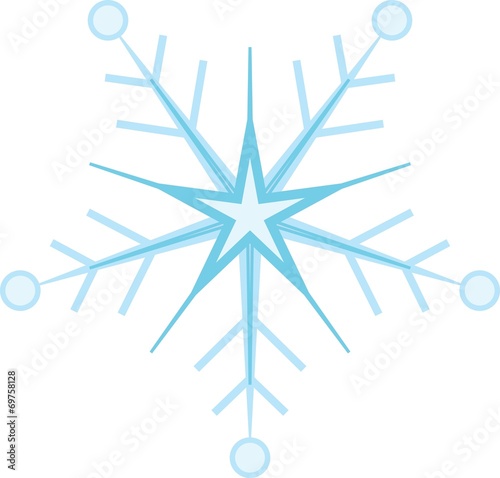 Digitally generated blue snow flake