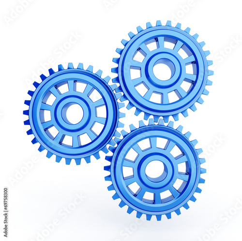 gears isolated on white background. 3d render