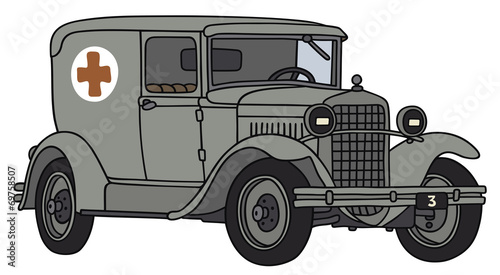 Vintage military ambulance