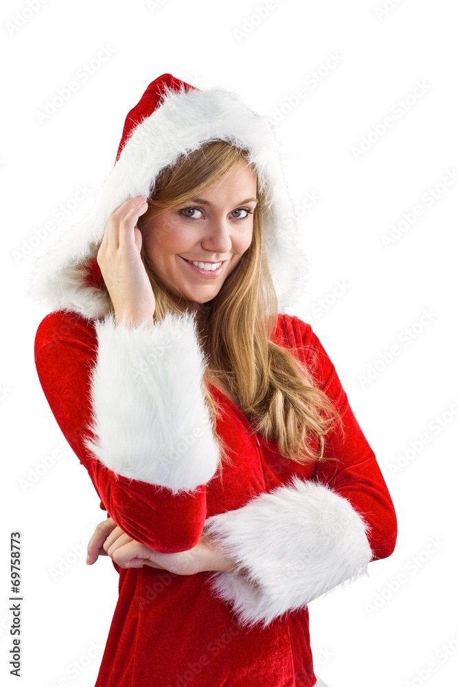 Festive blonde smiling at camera Festive blonde smiling at camera
