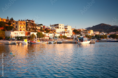 Harbour in Makri Gialos village in southern Crete, Greece. © milangonda