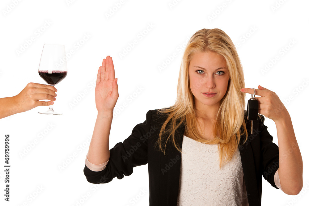 beautiful blond woman gesturing don't drink and drive gesture beautiful blond woman gesturing don't drink and drive gesture