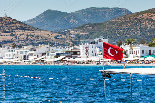 Fototapeta Naklejka Na Ścianę i Meble -  Aerial view to the city. Bodrum, Turkey