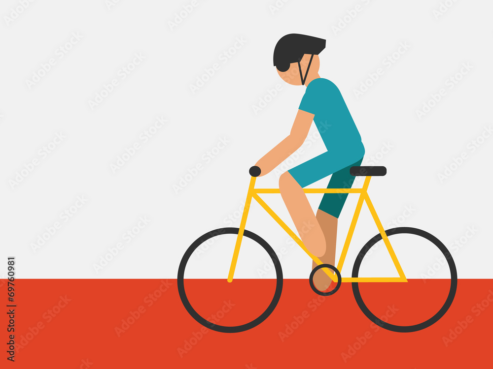Guy riding a bike vector illustration Guy riding a bike vector illustration