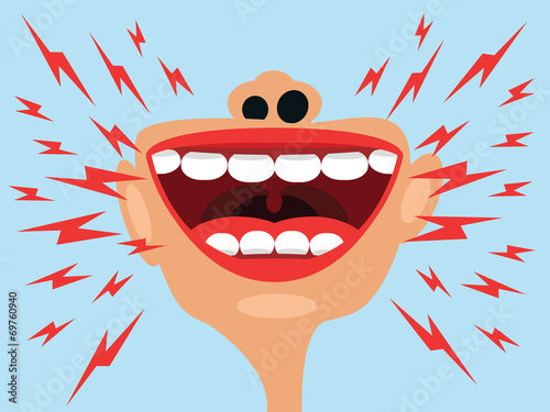 Screaming open mouth vector illustration