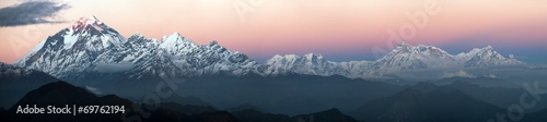Evening panoramic view of Dhaulagiri and Annapurna