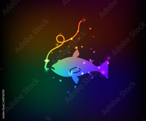 Fish symbol,rainbow vector