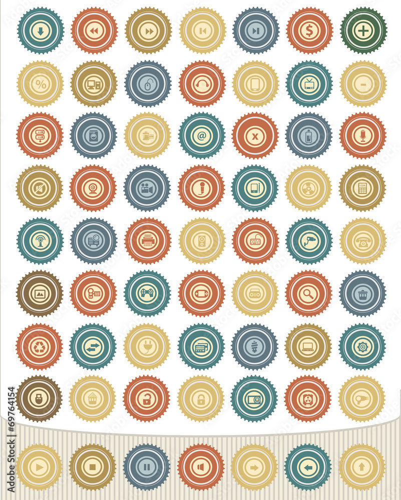 Sign icon set,Retro button Sign icon set,Retro button