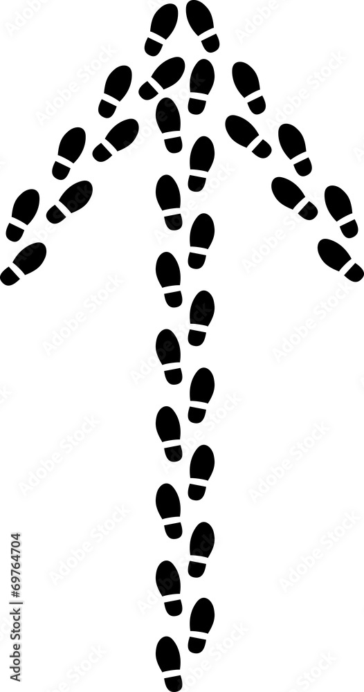 arrow with footprints