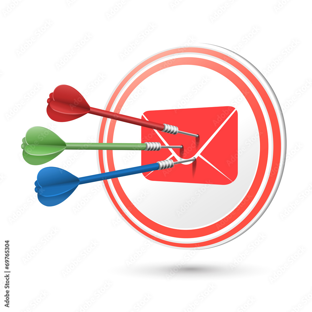 newsletter concept target with darts hitting on it newsletter concept target with darts hitting on it