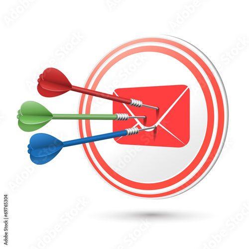 newsletter concept target with darts hitting on it