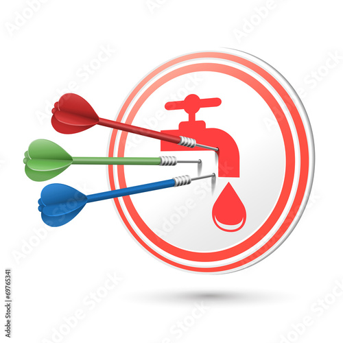 water resource icon target with darts hitting on it