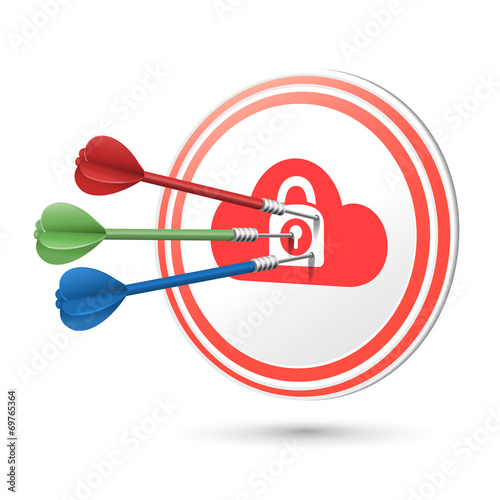 online privacy concept target with darts hitting on it