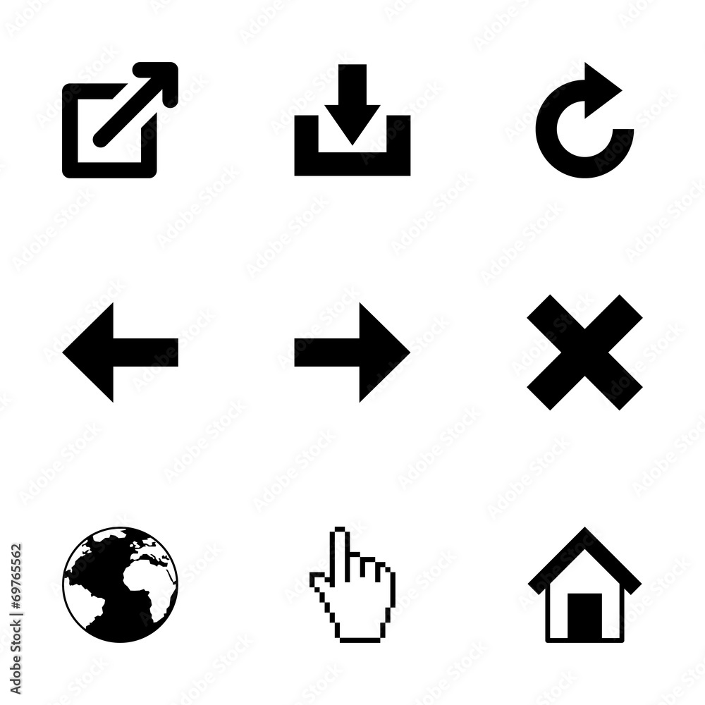 Vector black web icons set Vector black web icons set