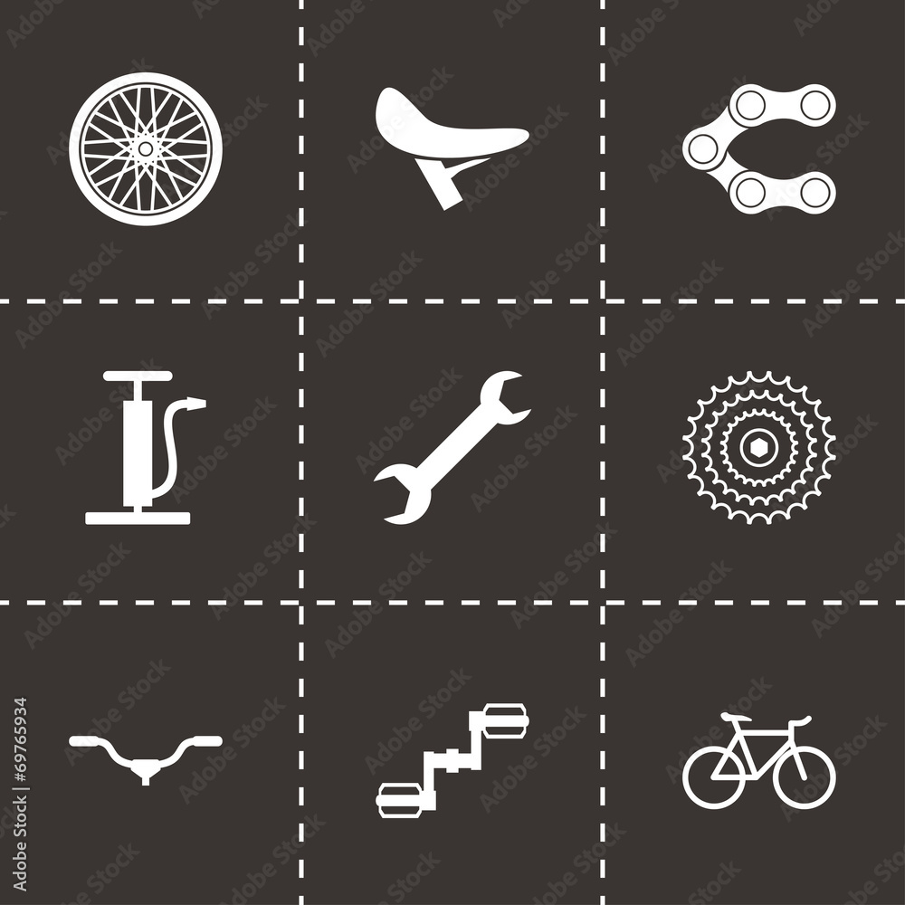 Obraz premium Vector black bicycle icons set