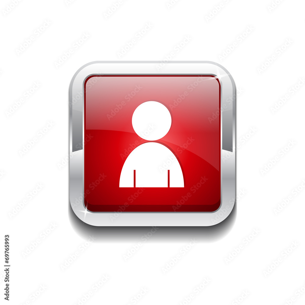 User Rounded Rectangular Vector Red Web Icon Button User Rounded Rectangular Vector Red Web Icon Button