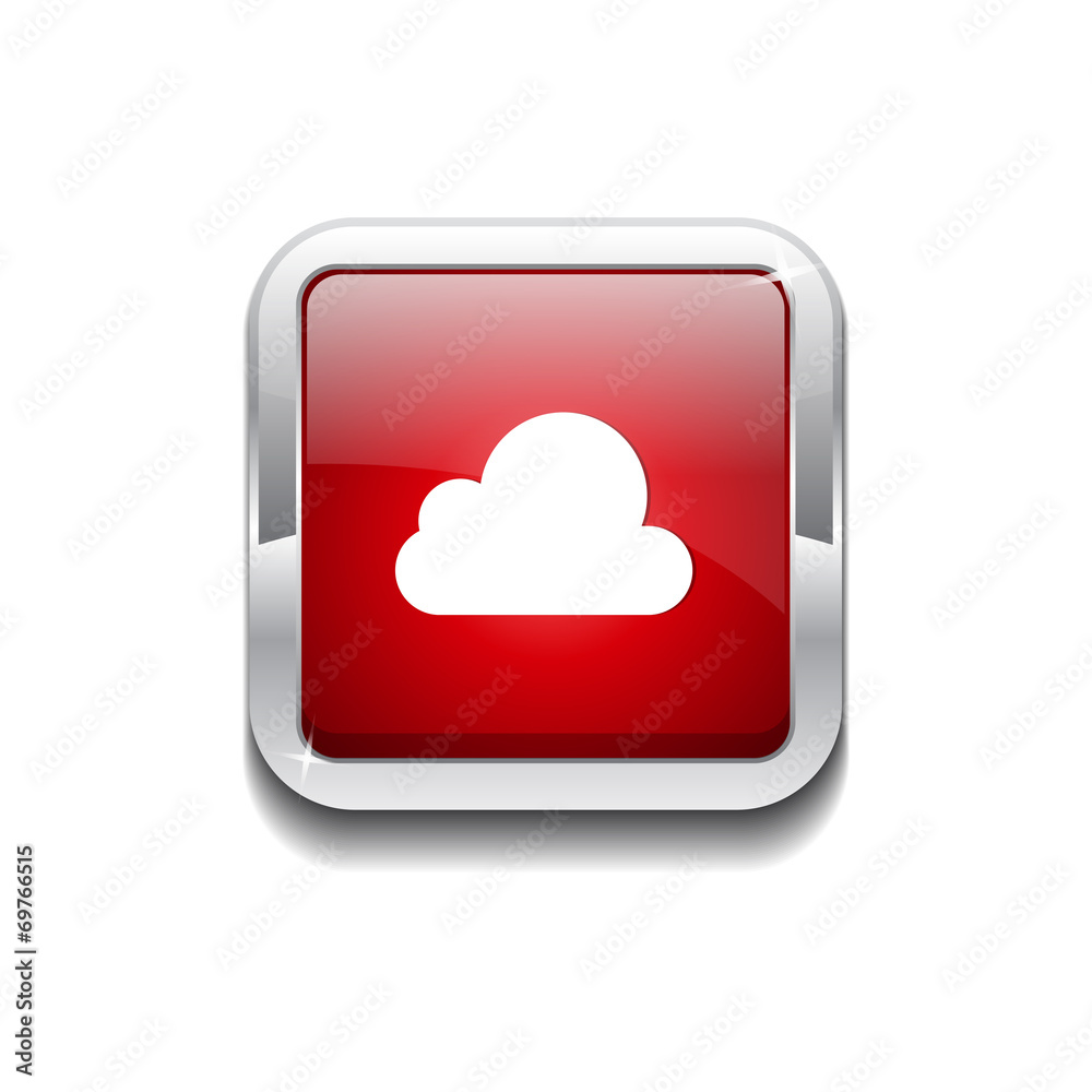 Cloud Rounded Rectangular Vector Red Web Icon Button Cloud Rounded Rectangular Vector Red Web Icon Button