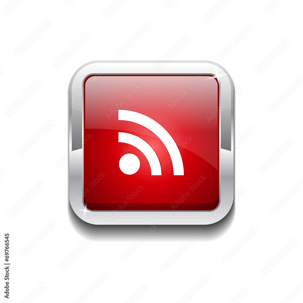 RSS Rounded Rectangular Vector Red Web Icon Button RSS Rounded Rectangular Vector Red Web Icon Button