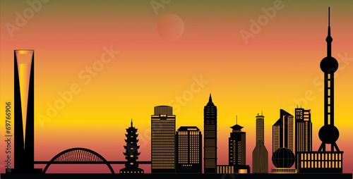 Photography shanghai city skyline