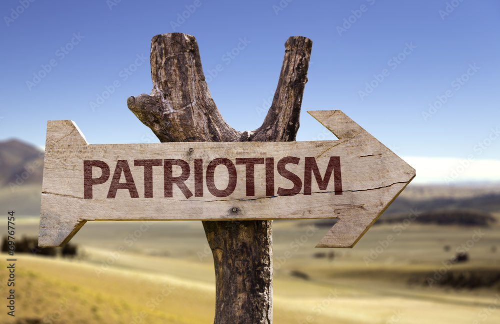 Patriotism sign with a desert background