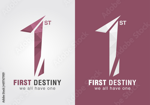 1st First destiny an icon symbol from letter alphabet number 1.