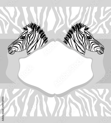 Abstract card with zebra