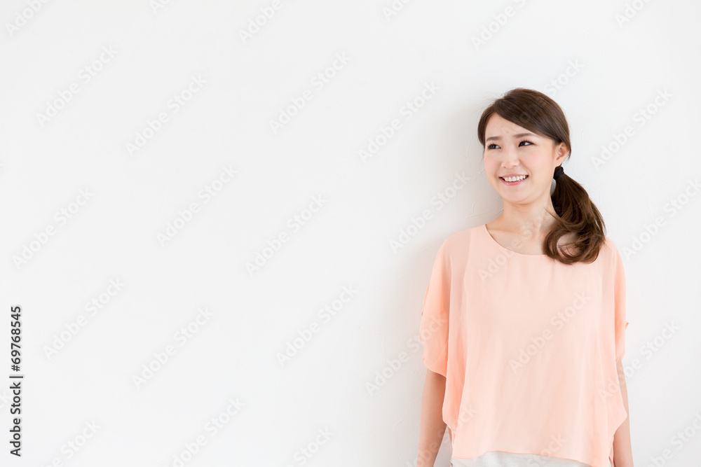 portrait of young asian woman on white background portrait of young asian woman on white background