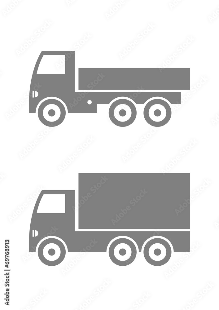 Truck icon on white background Truck icon on white background