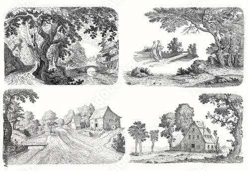 Foto Village illustration
