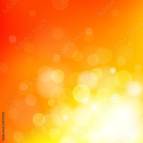 summer orange background with bokeh and lens flare pattern