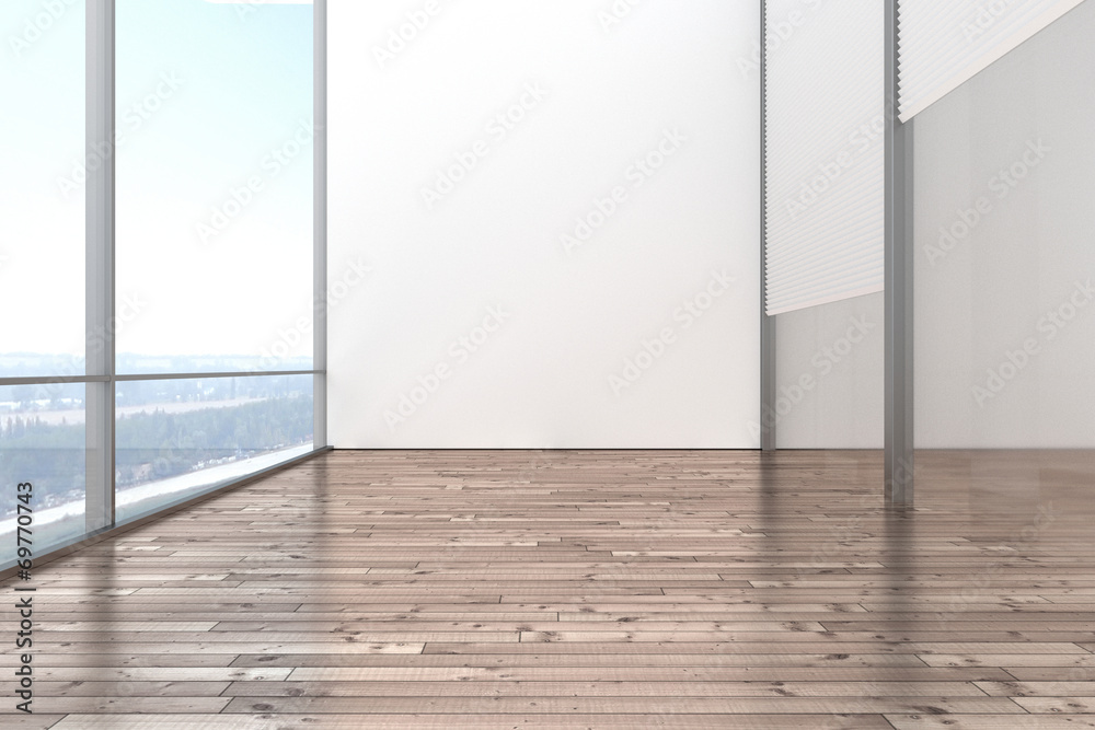 Obraz premium Raum leer hell modern Holzboden