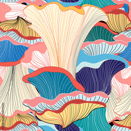 Valokuvatapetti pattern with mushrooms